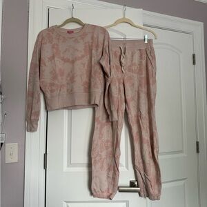 RAILS pink tye dye sweatshirt and sweatpants matching set
